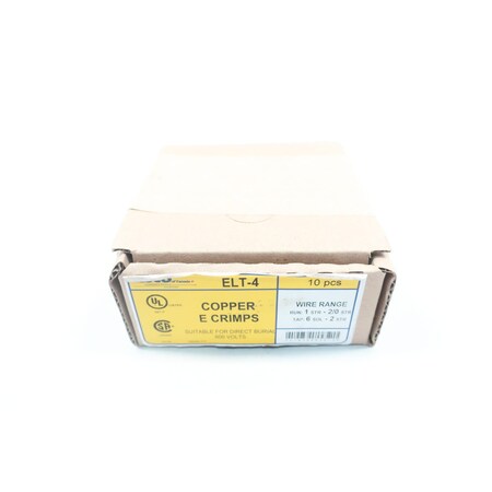 Ilsco ILSCO ELT-4 BOX OF 10 COPPER E CRIMPS CONNECTOR ELT-4